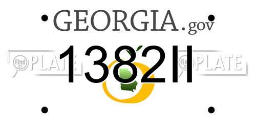 1382II Georgia License Plate