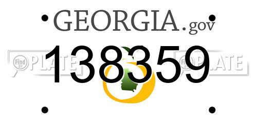 138359 Georgia License Plate