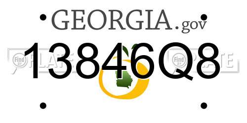13846Q8 Georgia License Plate