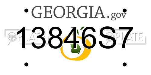 13846S7 Georgia License Plate