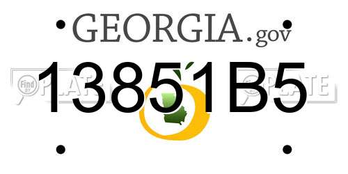 13851B5 Georgia License Plate