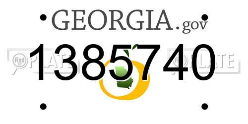 1385740 Georgia License Plate