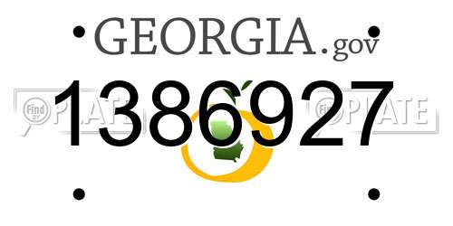 1386927 Georgia License Plate