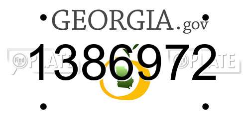 1386972 Georgia License Plate