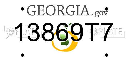 13869T7 Georgia License Plate