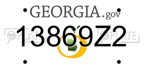 13869Z2 Georgia License Plate