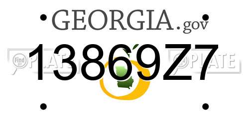 13869Z7 Georgia License Plate