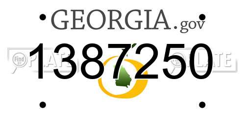 1387250 Georgia License Plate