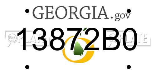 13872B0 Georgia License Plate
