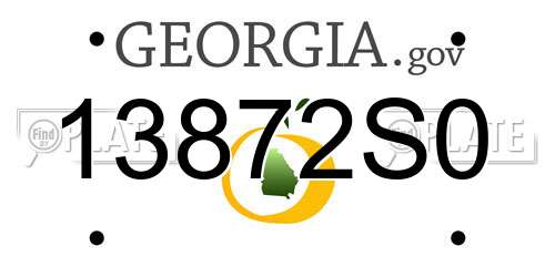 13872S0 Georgia License Plate