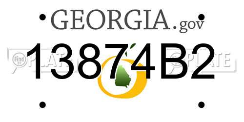 13874B2 Georgia License Plate