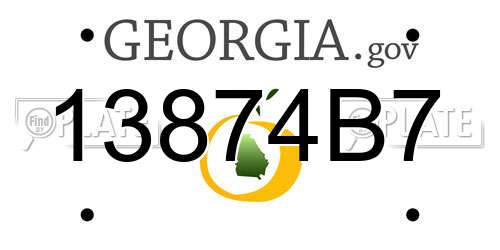 13874B7 Georgia License Plate