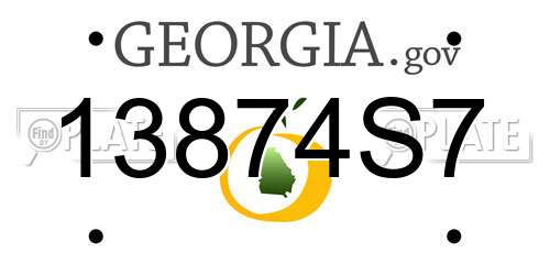 13874S7 Georgia License Plate