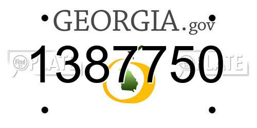 1387750 Georgia License Plate