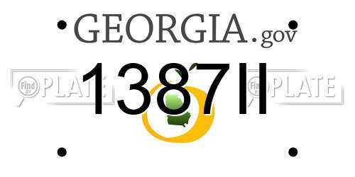 1387II Georgia License Plate