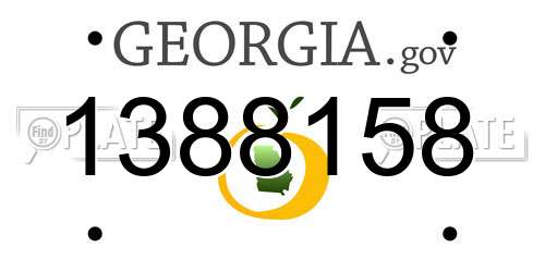 1388158 Georgia License Plate