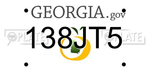 138JT5 Georgia License Plate
