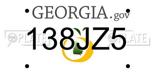 138JZ5 Georgia License Plate