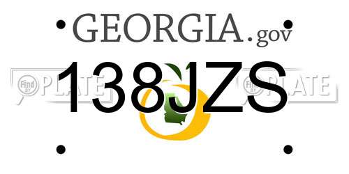 138JZS Georgia License Plate