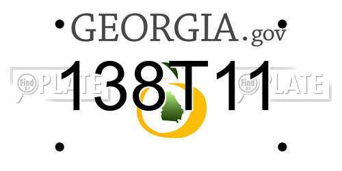 138T11 Georgia License Plate