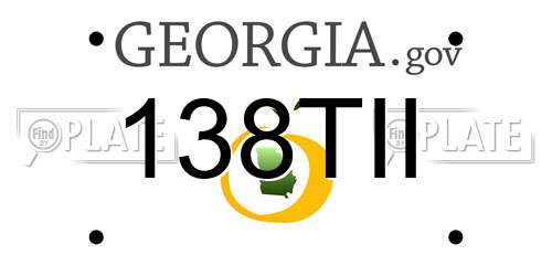 138TII Georgia License Plate