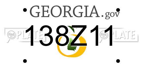 138Z11 Georgia License Plate
