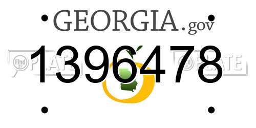 1396478 Georgia License Plate