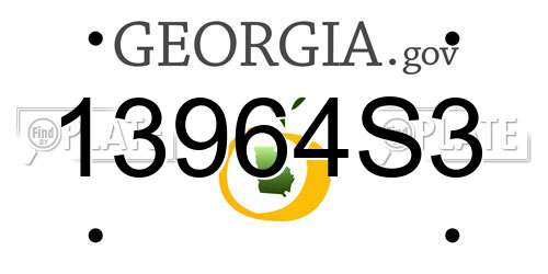 13964S3 Georgia License Plate