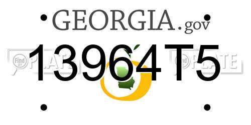 13964T5 Georgia License Plate