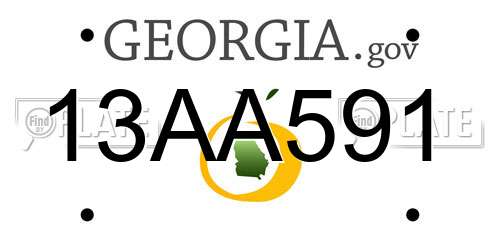 13AA591 Georgia License Plate