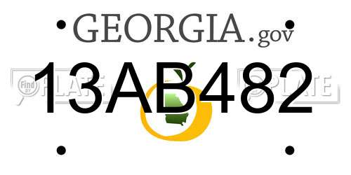 13AB482 Georgia License Plate