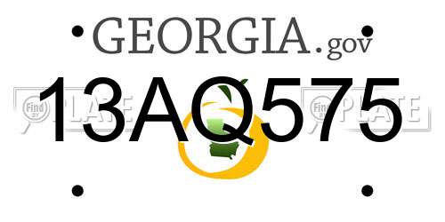 13AQ575 Georgia License Plate