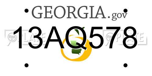 13AQ578 Georgia License Plate