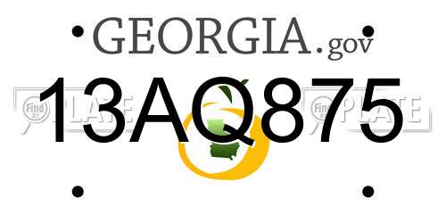 13AQ875 Georgia License Plate