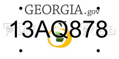 13AQ878 Georgia License Plate