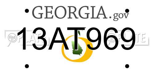 13AT969 Georgia License Plate