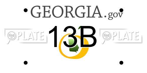 13B Georgia License Plate
