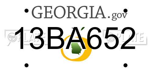 13BA652 Georgia License Plate