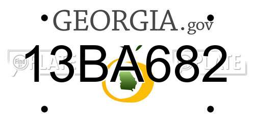 13BA682 Georgia License Plate