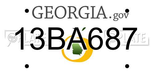 13BA687 Georgia License Plate