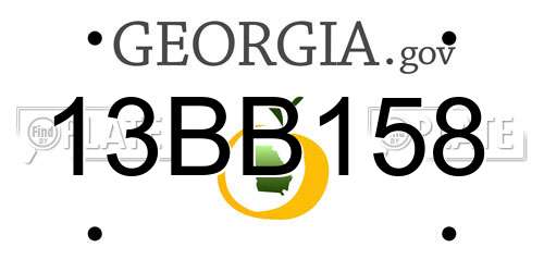 13BB158 Georgia License Plate