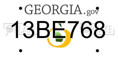 13BE768 Georgia License Plate