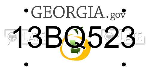 13BQ523 Georgia License Plate
