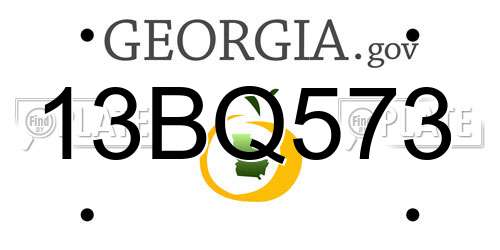 13BQ573 Georgia License Plate