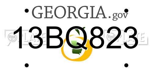 13BQ823 Georgia License Plate