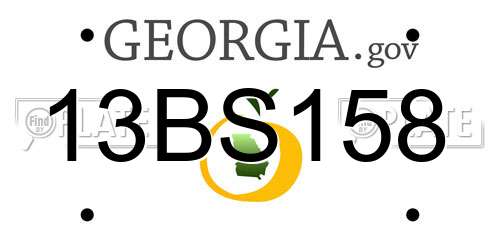 13BS158 Georgia License Plate