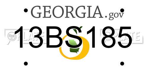 13BS185 Georgia License Plate