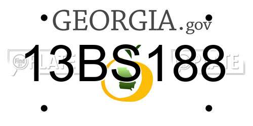 13BS188 Georgia License Plate