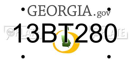 13BT280 Georgia License Plate