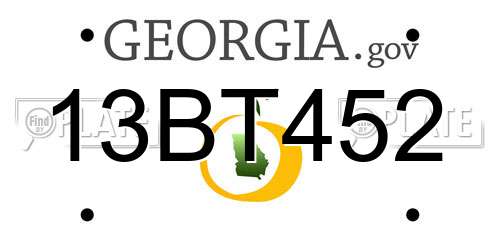 13BT452 Georgia License Plate